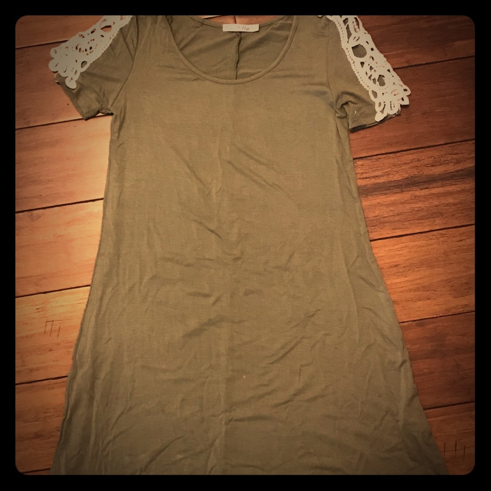 Olive mid thigh dress
